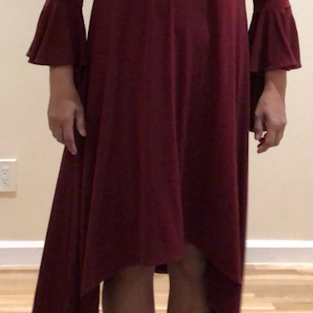 Alfani Red Dress size L asymmetrical ALMOST NEW